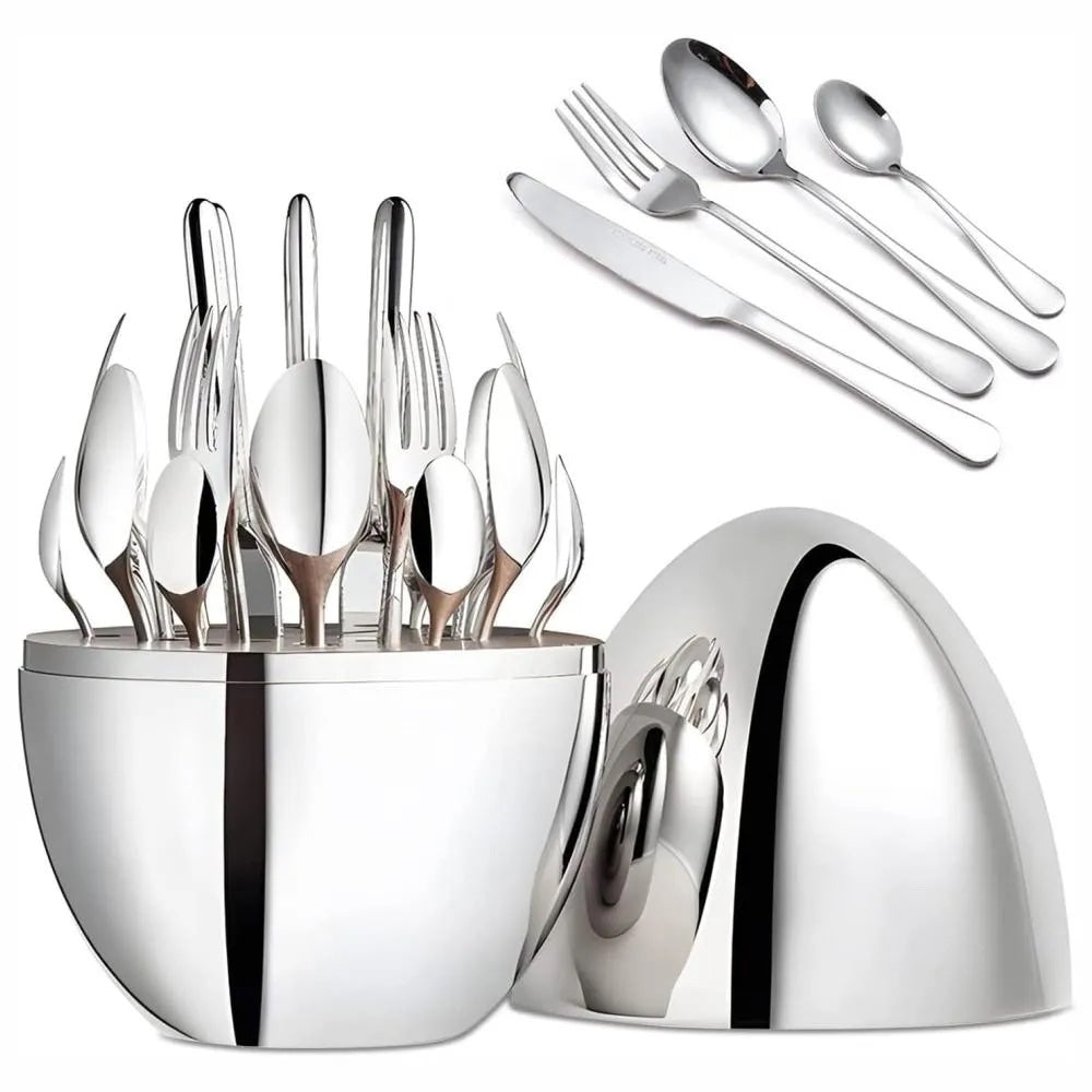 SET DE CUBIERTOS HUEVO PLATEADO 1082