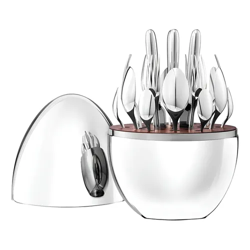 SET DE CUBIERTOS HUEVO PLATEADO 1082